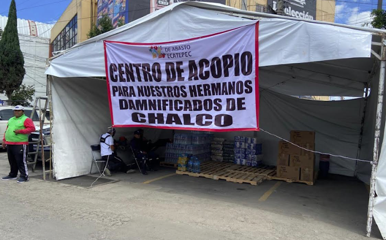 Se instala centro de acopio en Ecatepec para afectados por lluvias