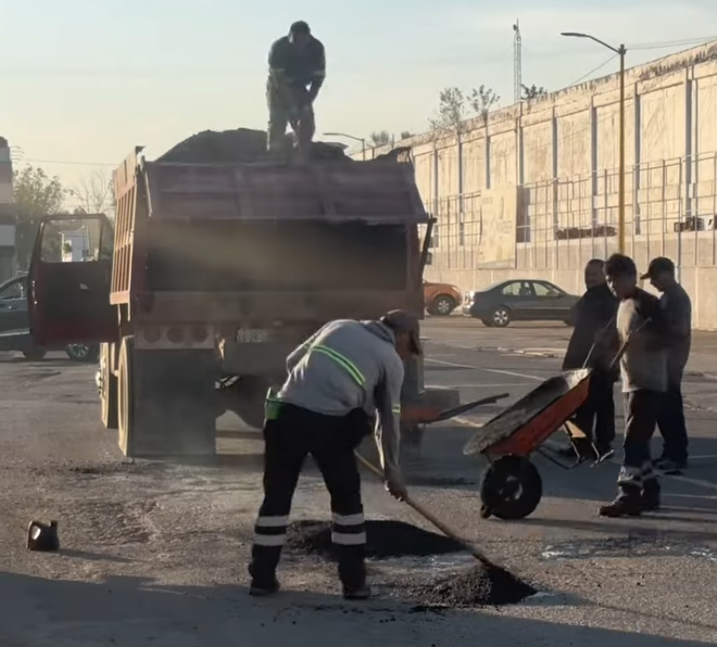 Bacheo en la Central